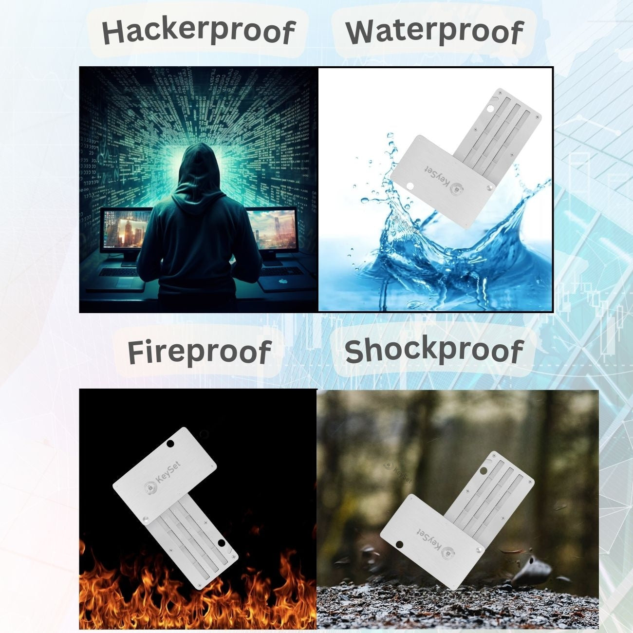 Crypto Seed Phrase Wallet 24 words Stainless Steel Compatible BIP39